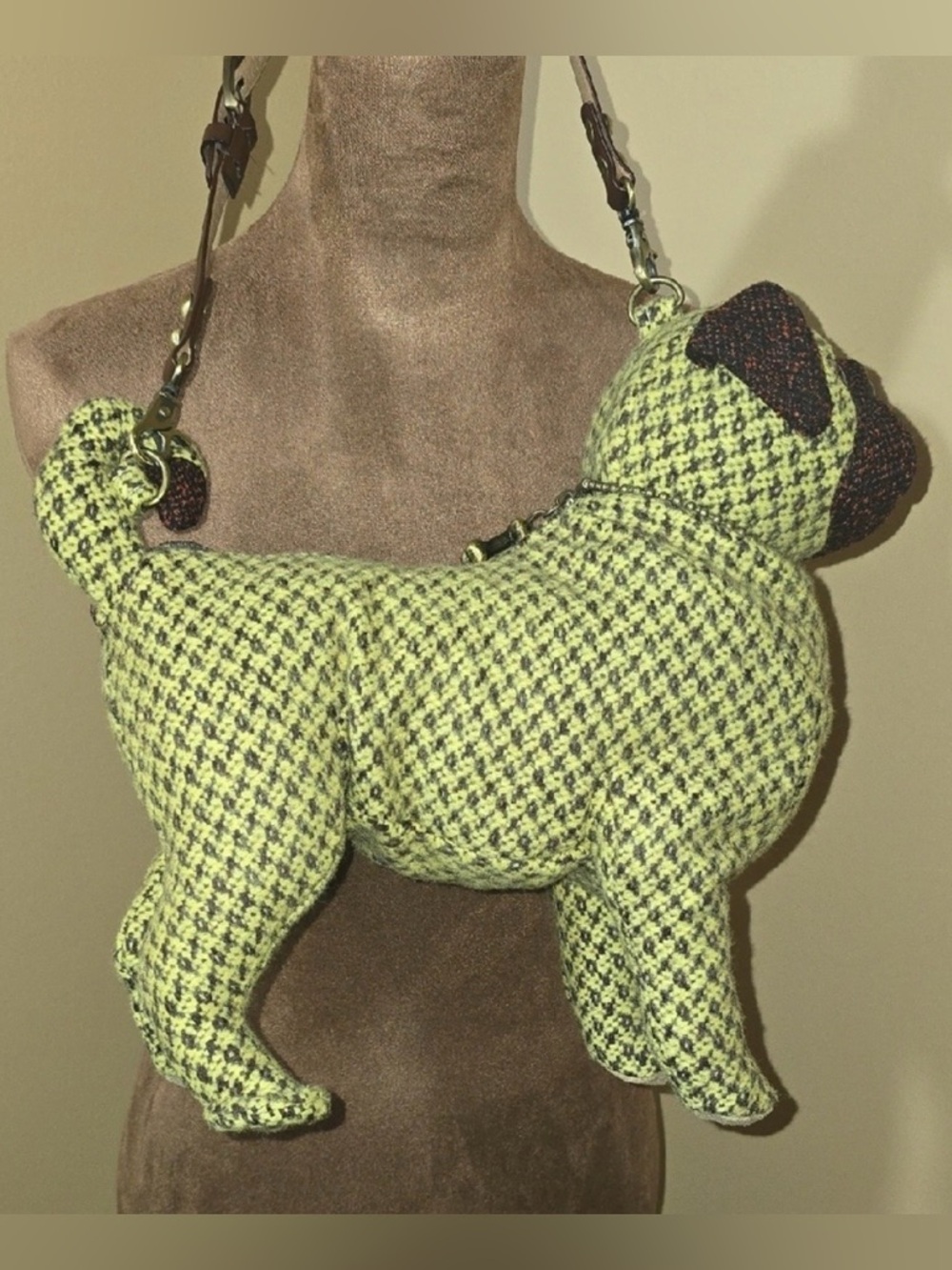 Vintage Fuzzy Nation Cornflower Pug handbag - Picture 6 of 10